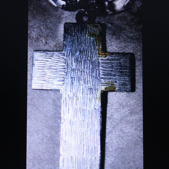 Vintage Chunky Cross & Swarovski Crystal Beaded Necklace - Picture 9 of 9